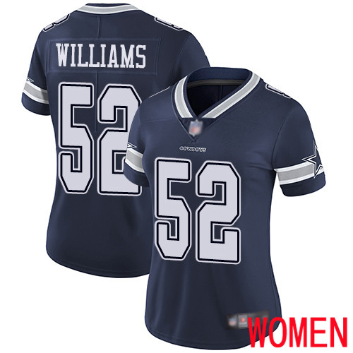 Women Dallas Cowboys Limited Navy Blue Connor Williams Home #52 Vapor Untouchable NFL Jersey